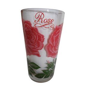 MCM Boscul Peanut Butter Drinking Juice Glass Tumbler Pink Rose Estate  5" Estat